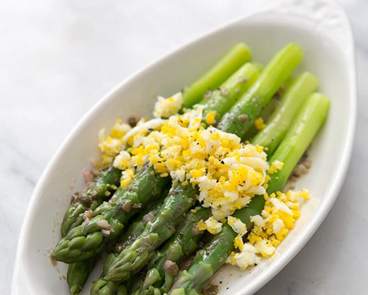 Boiled Asparagus with Sieved Eggs and Caper Vinaigrette