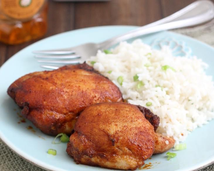 Spicy Honey-Brushed Chicken Thighs