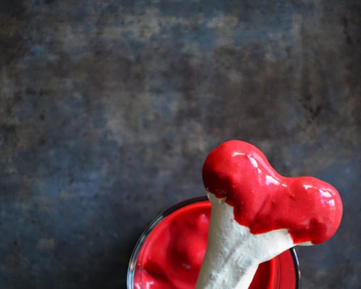 Red Velvet Pudding with Meringue Bones
