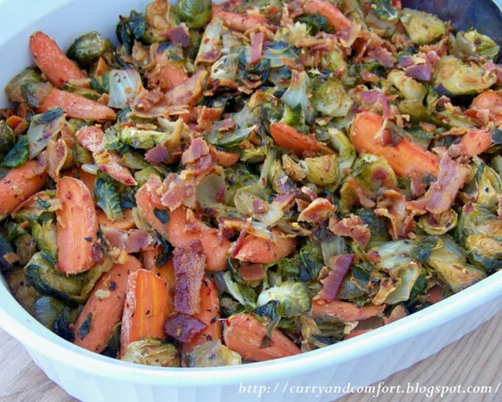 Brussel Sprouts and Carrots with Bacon