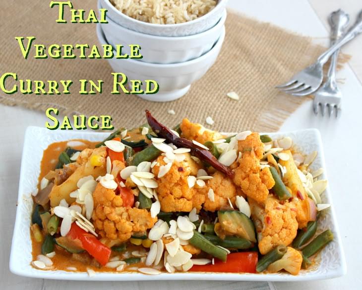 Thai Style Vegetables in Red Curry Sauce