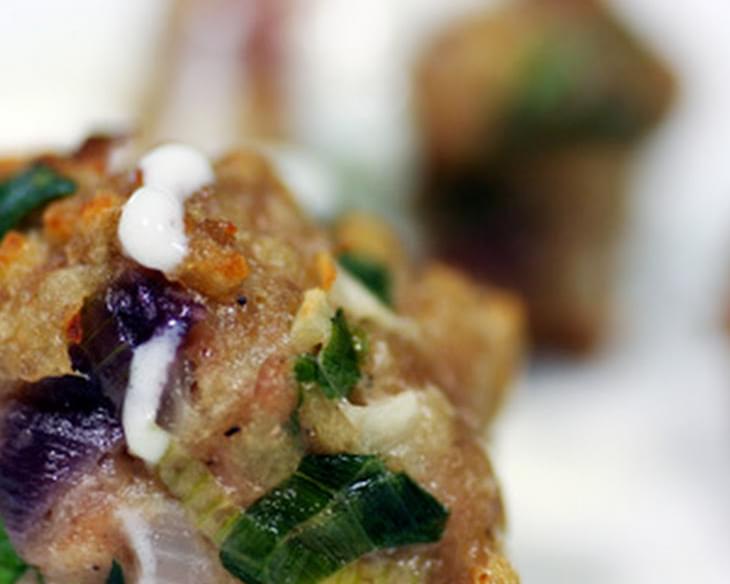 Turkey Meatballs with a Minted Yogurt Dipping Sauce
