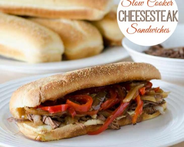 Slow Cooker Cheesesteak Sandwiches