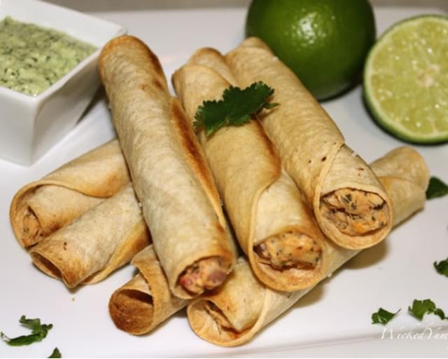 Lightened Up Baked Chicken Taquitos