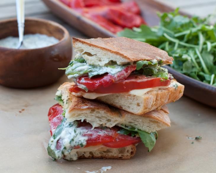 Roasted Red Pepper Panini With Cilantro-lime Mayo