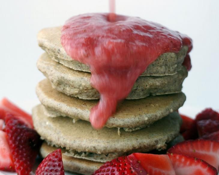 Gluten Free, Sugar Free Pancakes with Strawberry Syrup