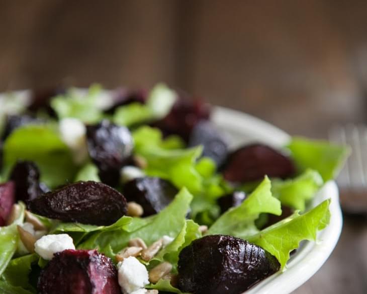 Maple Roasted Beet and Goat Cheese Salad