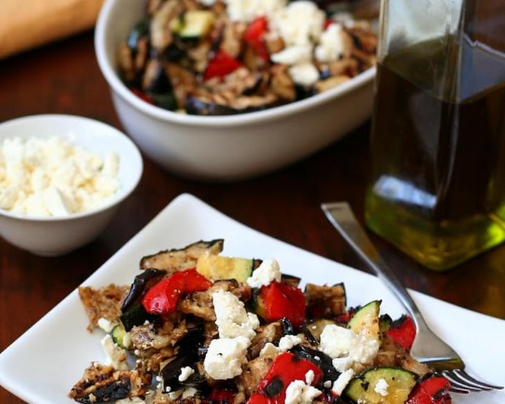 Grilled Vegetable Salad with Olive Oil and Feta