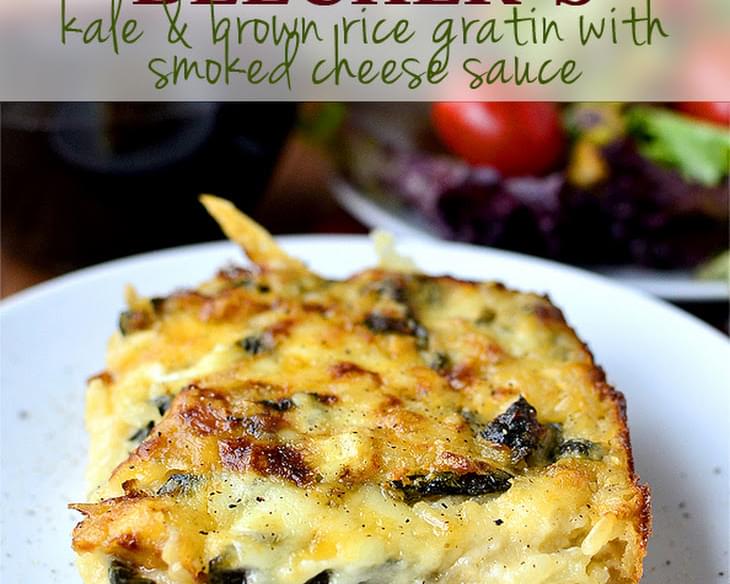 Beecher's Kale and Brown Rice Gratin with Smoked Cheese Sauce