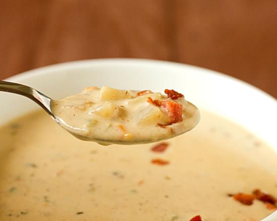 Cheddar and Ale Soup with Potato & Bacon