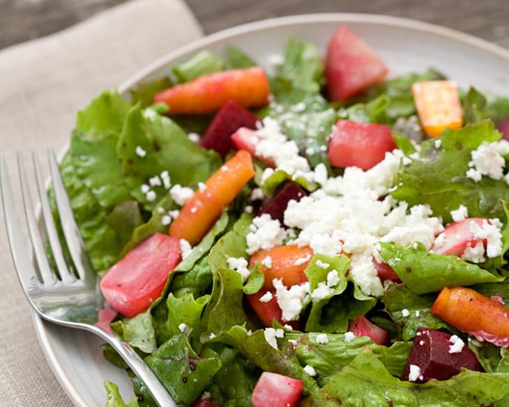 Roasted Root Vegetable Salad with Goat Cheese