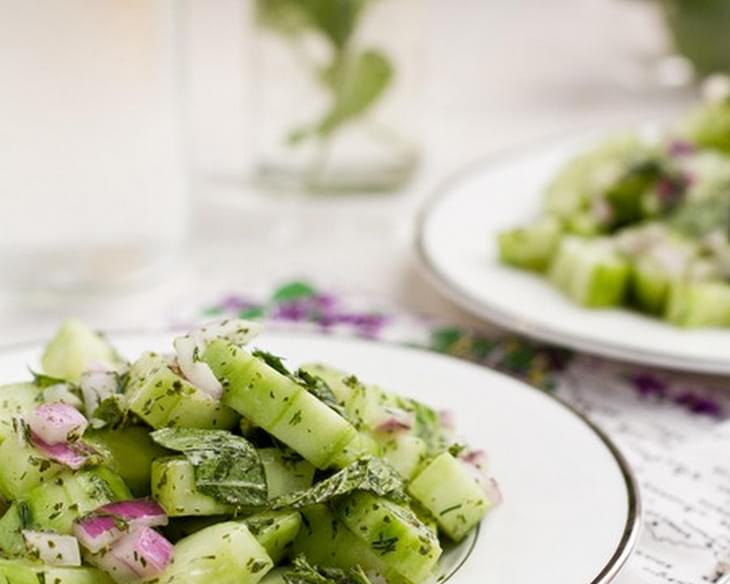 Refreshing Cucumber Salad with Creamy Mint Dressing