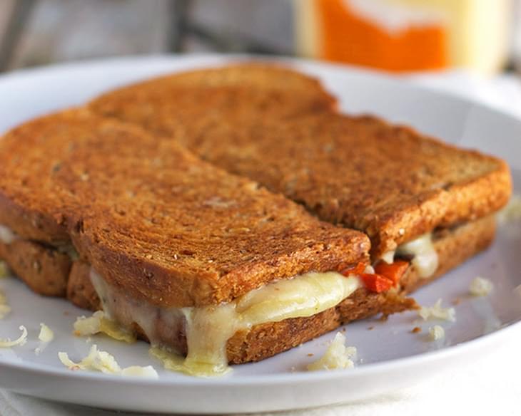 Fontina, Cheddar and Gruyere Grilled Cheese with Roasted Vegetables