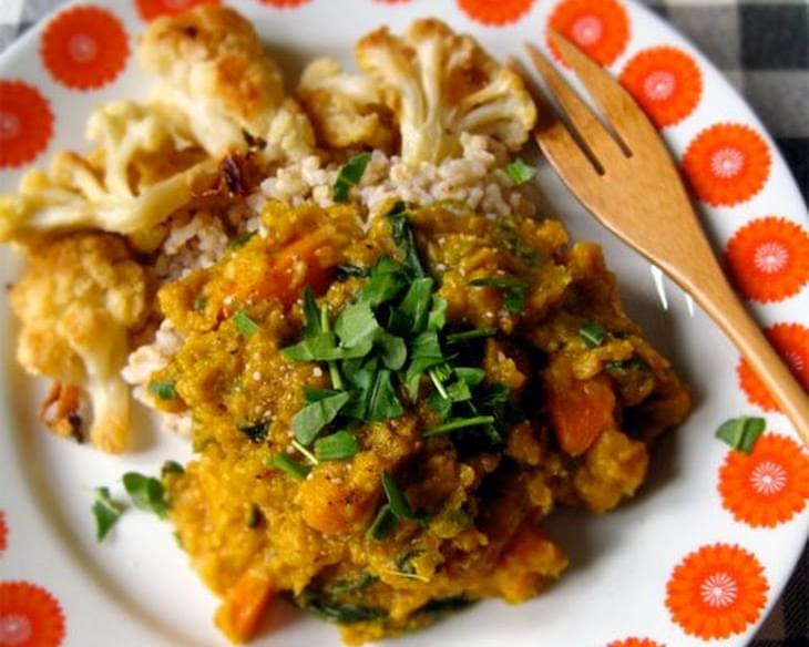 Curried Lentil Stew with Celeriac and Squash