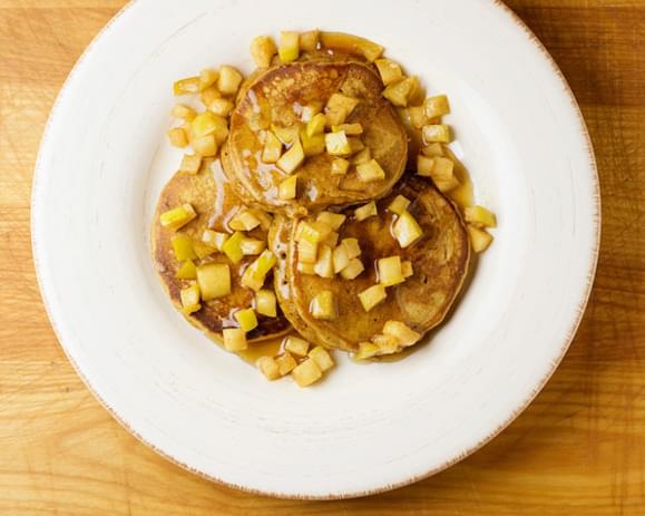 Gingerbread Pancakes with Buttered Apples