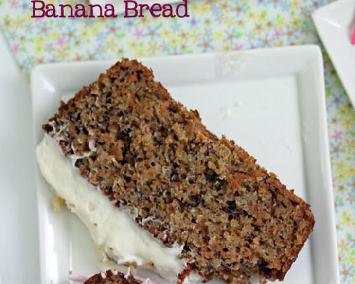 Carrot Cake Banana Bread with Cream Cheese Frosting