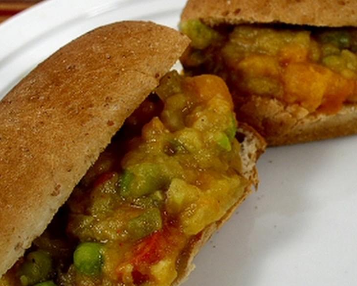 Pav Bhaji (Spicy Mixed Vegetable Sandwiches)