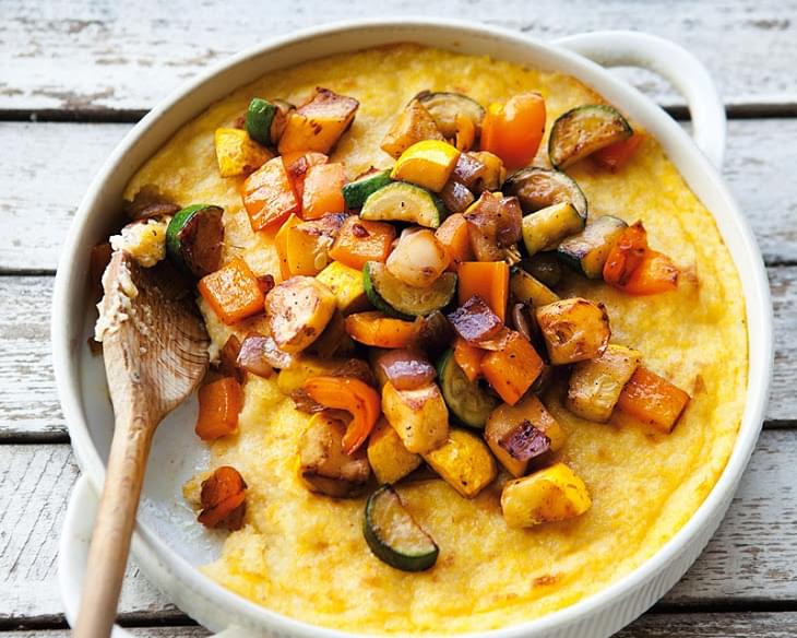 Polenta with Fontina and Roasted Vegetables
