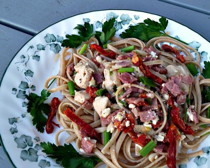 Linguine with Chicken, Bacon, and Sun Dried Tomatoes