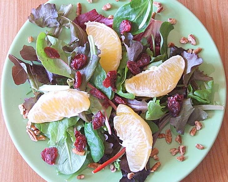 Field Salad with Citrus Vinaigrette and Sugared Pecans