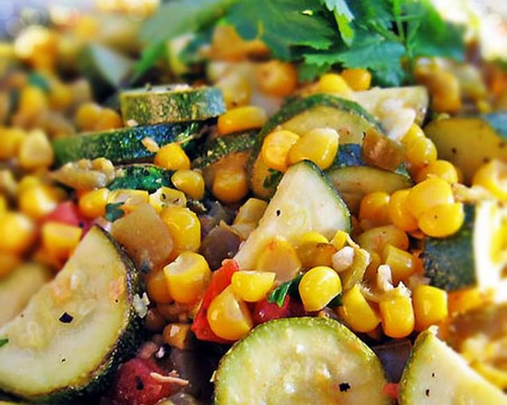 Calabacitas Recipe with Summer Corn, Zucchini, Green Chiles and Lime
