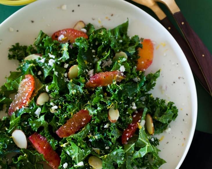 Simple Blood Orange and Kale Salad with a White Balsamic Vinaigrette