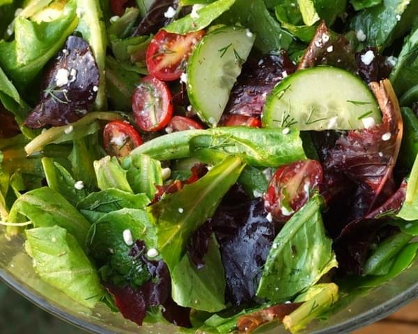 Simplest Greek Salad with Lemon- Oregano Vinaigrette