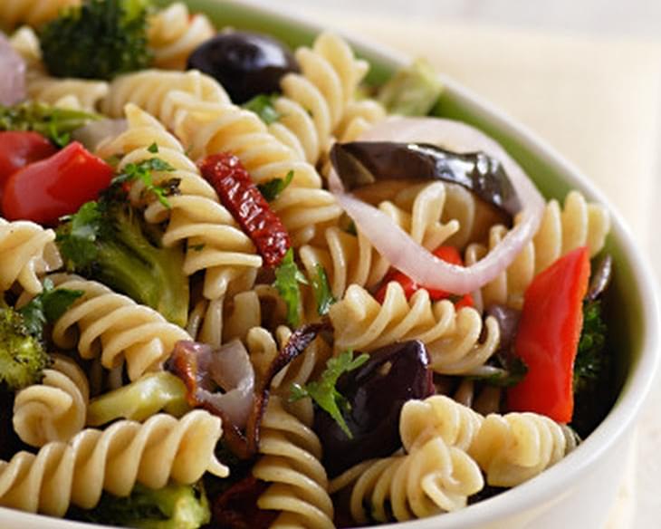 Whole Wheat Pasta with Roasted Vegetables and Olives