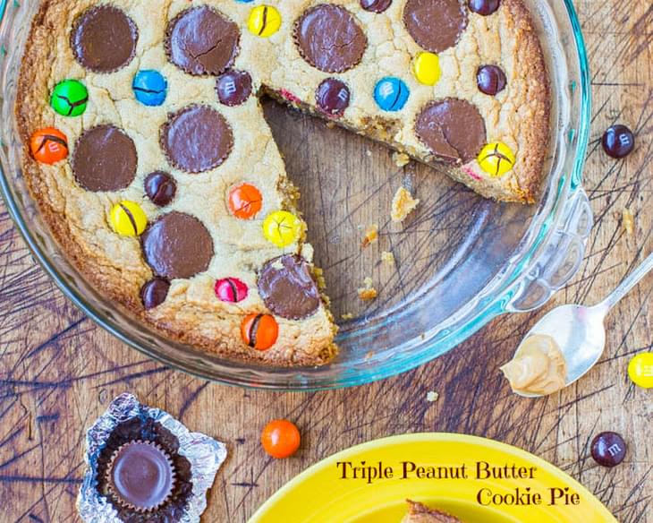 Triple Peanut Butter Cookie Pie