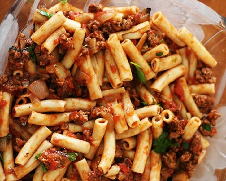 Penne Pasta with Meat Sauce