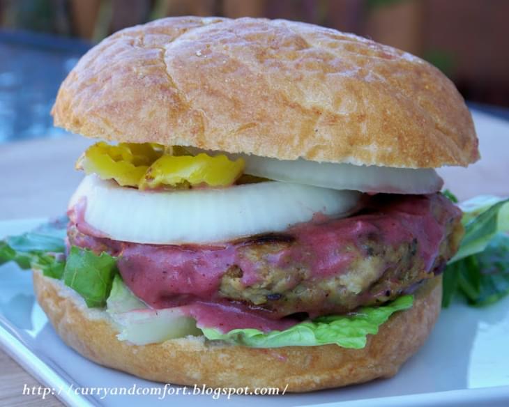 Thanksgiving Burger with Cranberry Aioli
