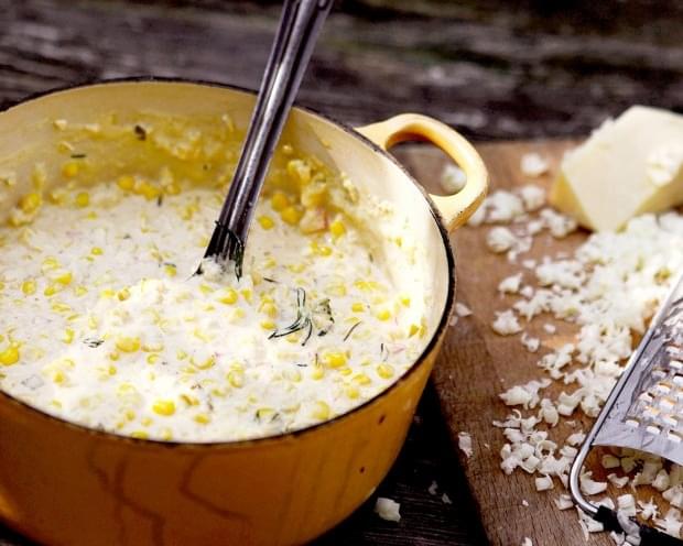 Creamed Corn with Chives and Chiles
