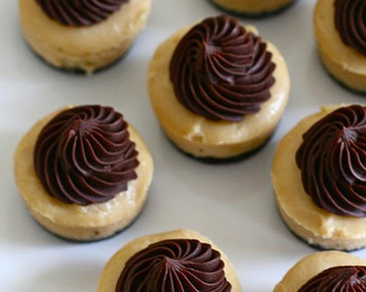 Mini Peanut Butter Chocolate Cheesecakes