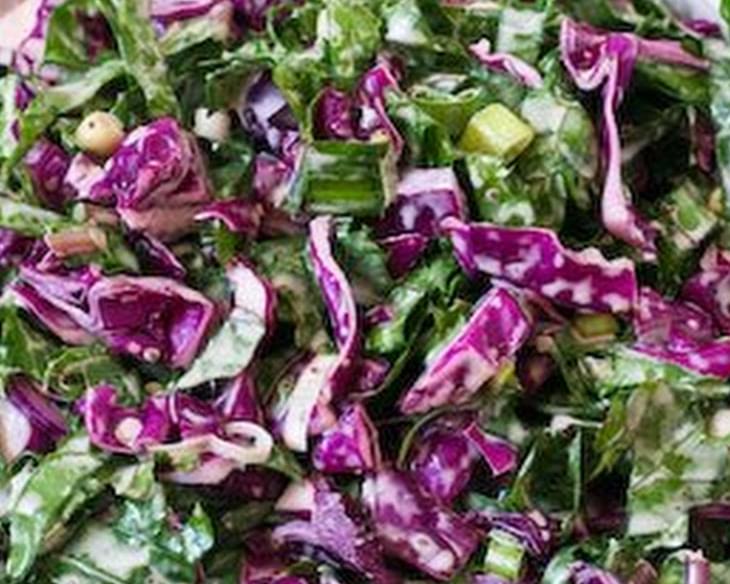 Red Russian Kale and Red Cabbage Slaw