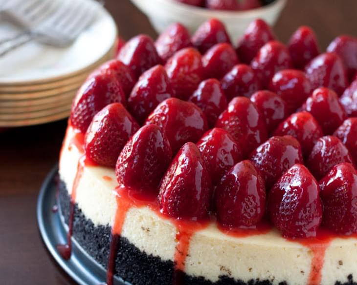 Strawberry Cheesecake with an Oreo Cookie Crust