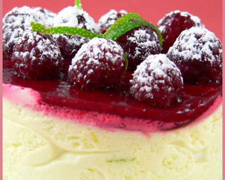 Lime Mousse with Raspberries