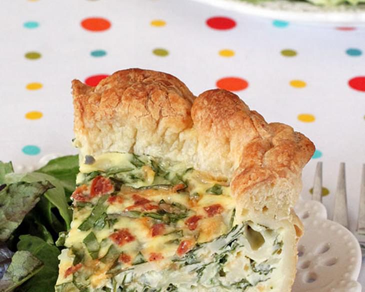 Cheesy Spinach & Bacon Puff Pastry Quiche