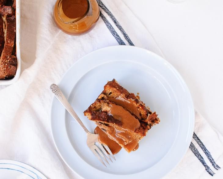 Banana Baked French Toast with Peanut Butter Drizzle