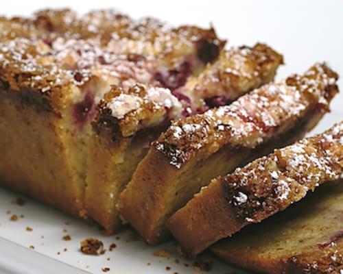 Raspberry, White Chocolate, and Almond Loaf