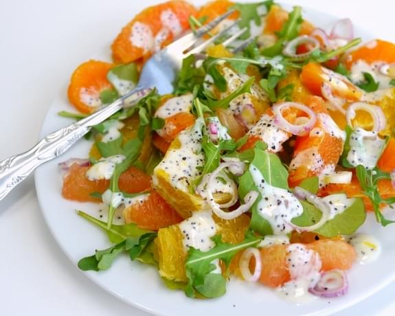 Fresh Citrus Salad with Homemade Poppy Seed Dressing