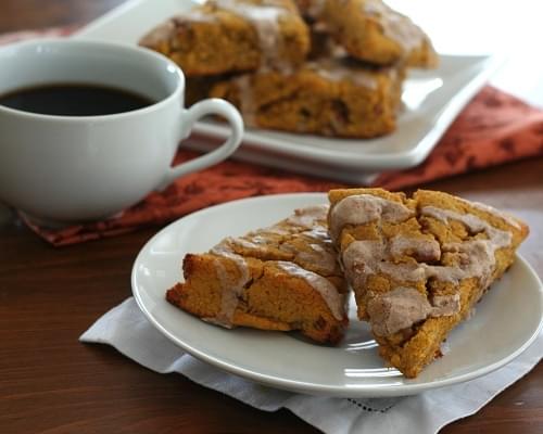 Pumpkin Scones with Cinnamon Glaze - Low Carb and Gluten-Free