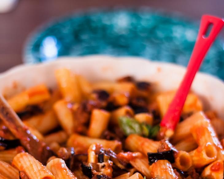Pasta With Fried Aubergines
