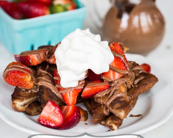 Baked Chocolate French Toast with Strawberries