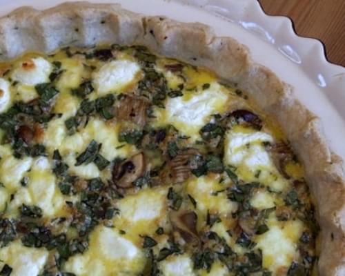 Mushroom and Goat Cheese Quiche