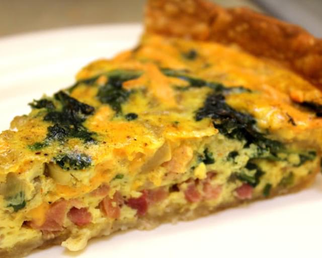 Dairy Free Quiche with Ham and Kale