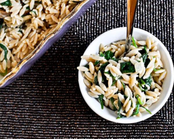 Three Cheese Orzo and Spinach