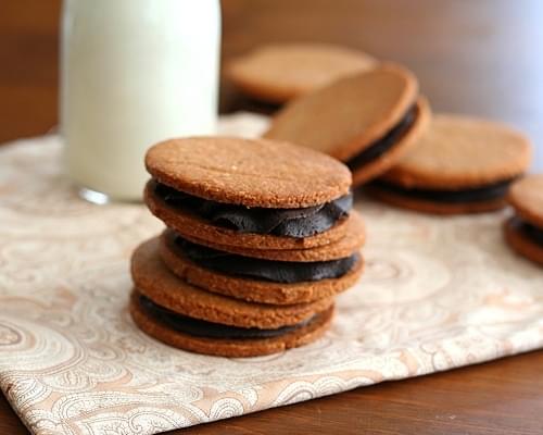Peanut Butter & Chocolate Sandwich Cookies - Low Carb and Gluten-Free