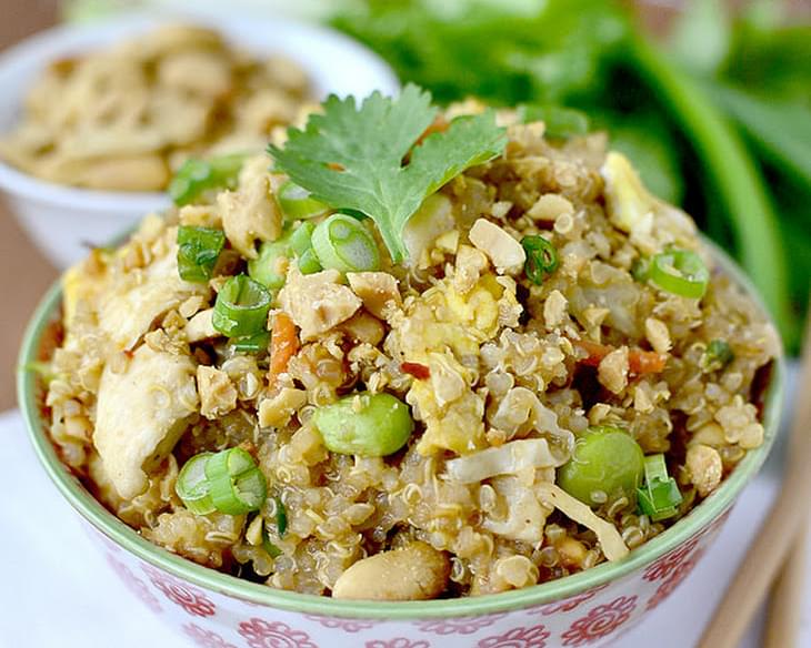 Thai Peanut Chicken Quinoa Bowls