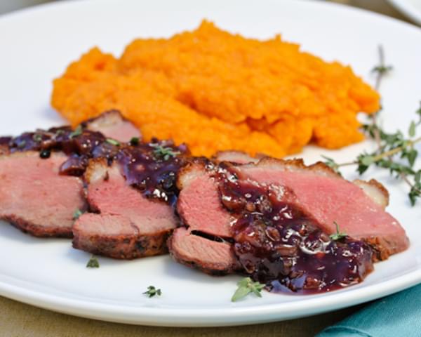 Seared Duck Breast with Blackberry Pan Sauce