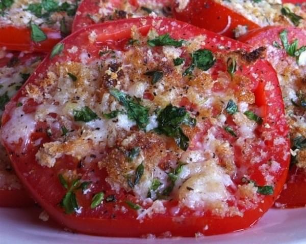 Tomatoes w/ Asiago Cheese and Fresh Herbs